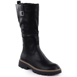 Bottes sur la plate-forme féminine Black Jezzi ASA259-9