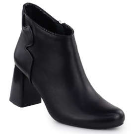 Jezzi Bottes élégantes en cuir sur le pilier Black Jela21-2 Jezzi Bottes élégantes en cuir sur le pilier Black Jela21-2