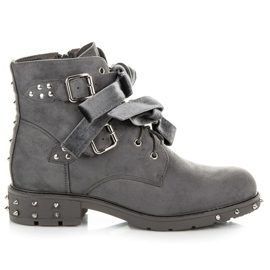 Bestelle Bottines à nœuds amovibles gris
