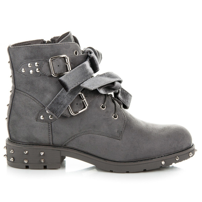 Bestelle Bottines à nœuds amovibles gris