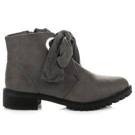 Bestelle Bottines à ruban gris