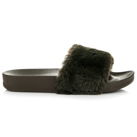 Seastar Chaussons olive avec fourrure vert