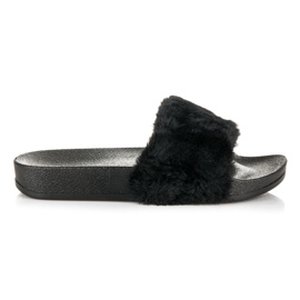 Seastar Chaussons Noirs Avec Fourrure le noir