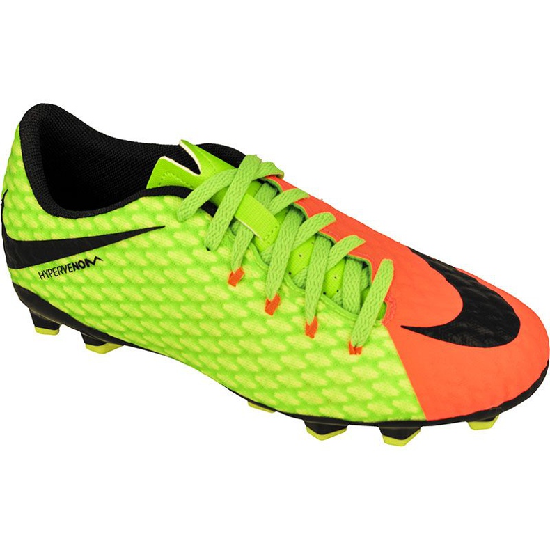 Chaussures de football Nike Hypervenom Phelon III vert, orange vert