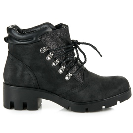 Vinceza Bottes de randonnée nouées noir