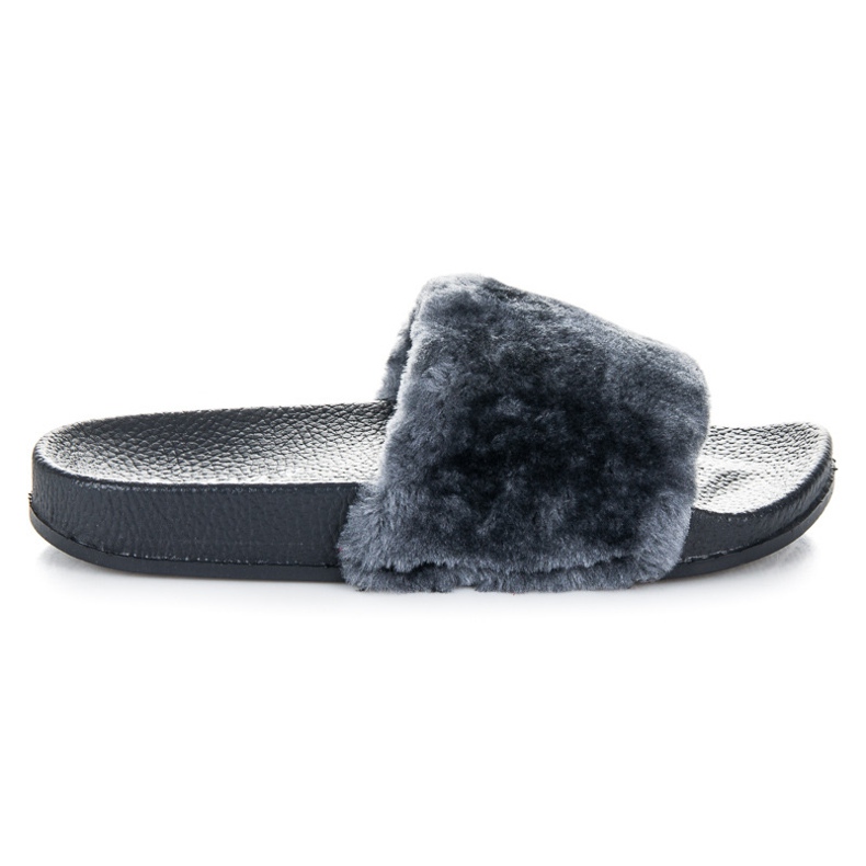 L. Day Tongs grises avec fourrure