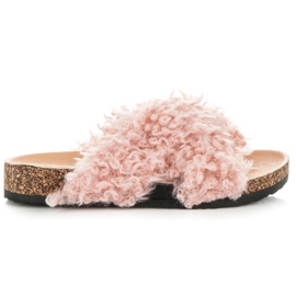 Seastar Pantoufles Avec Peau De Mouton rose