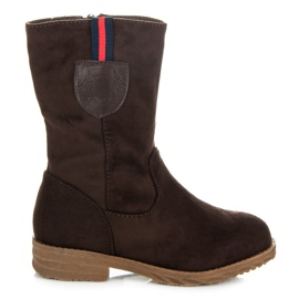 Top Shoes Bottes enfants en daim brun