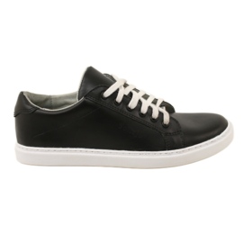 Vriston Baskets en cuir masculin noir le noir