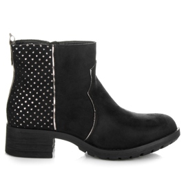 Ideal Shoes Bottines en daim le noir gris
