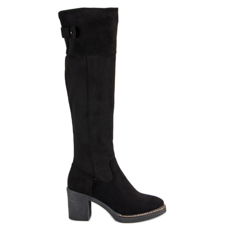 Seastar Bottes en daim sur le poteau le noir