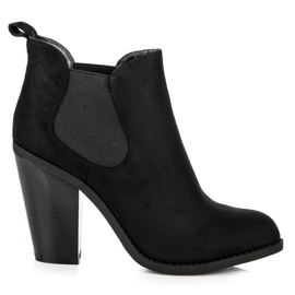Juliet Bottines Chelsea en daim sur le poteau noir