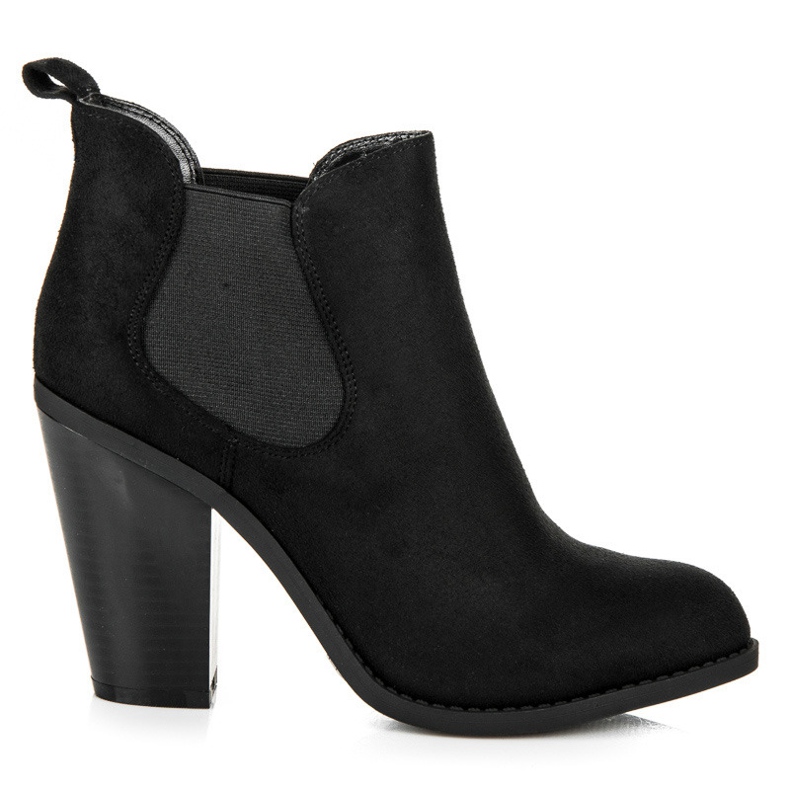 Juliet Bottines Chelsea en daim sur le poteau le noir