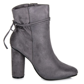 Vices New Collection Bottines en daim sur le poteau gris