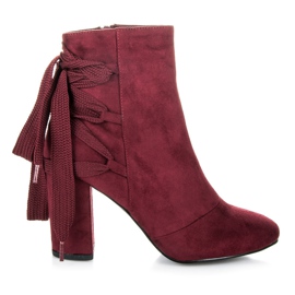 Vices New Collection Bottines élégantes à liseré bordeaux rouge