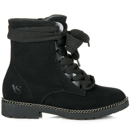 Vices New Collection Bottes à larges lacets noir