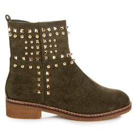 Vices New Collection Bottines motardes en daim vert