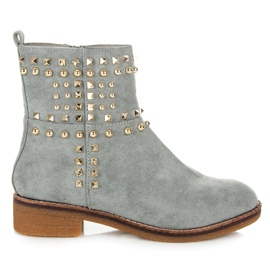 Vices New Collection Bottines motardes en daim gris