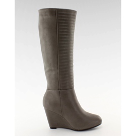 Bottes matelassées BL3575 supérieure gris brun multicolore