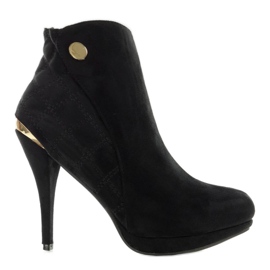 LM-315 Bottes en daim noir le noir