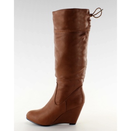 Bottes au genou TE003 camel brun multicolore