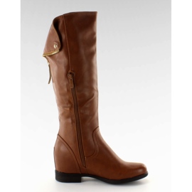 Bottes cachées compensées YS-6 camel brun
