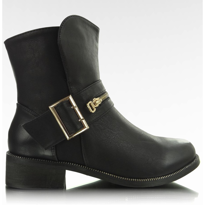 Bottes Jodhpur avec une boucle noire AH-01 noire