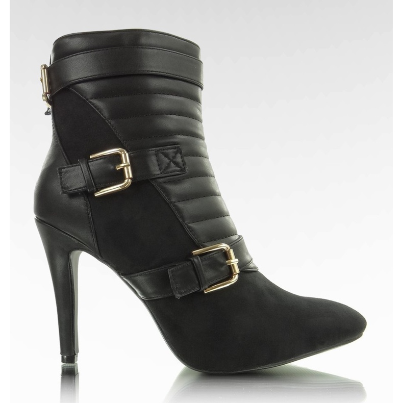 E349 Bottes noires matelassées le noir