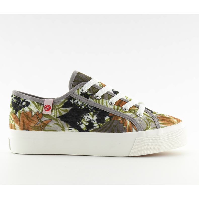 Baskets épaisses K145403 FLORES-GRIS multicolore