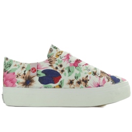 Baskets semelle épaisse K145406 FLORES-BLANCO multicolore