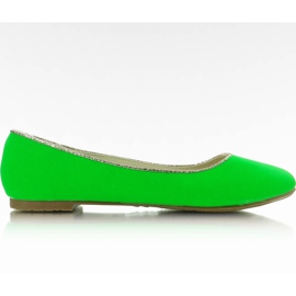 Ballerines au néon LX-1D126-21 Green-Fluo vert multicolore