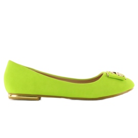 Ballerines avec décoration E305 vert multicolore Ballerines avec décoration E305 vert multicolore