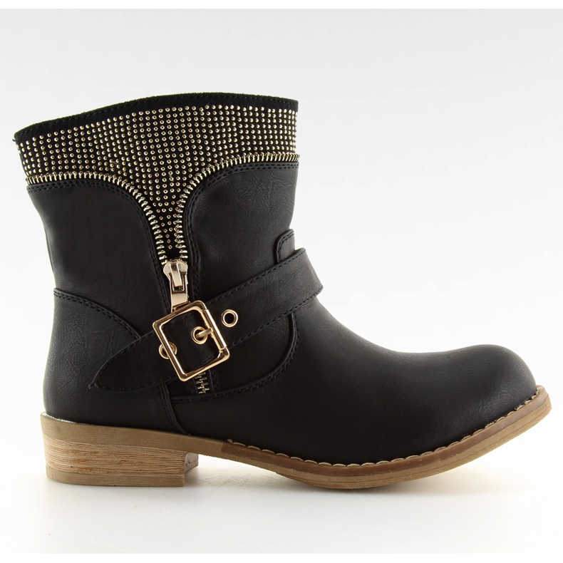 Bottes à clous dorés noir STC87 noir le noir