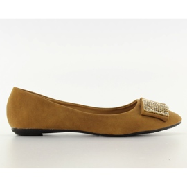 Ballerines avec zircone 619-170 camel brun