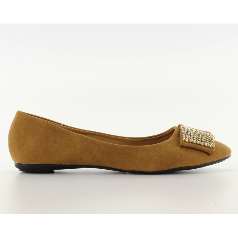 Ballerines avec zircone 619-170 camel brun