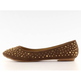 Ballerines avec zircons A909 marron brun