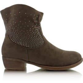 Bottes avec zircons cubiques 6914 kaki multicolore brun