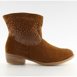 Bottines avec zircone cubique 6914 camel brun