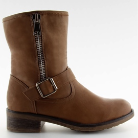 Bottes avec zip 376-PA camel brun