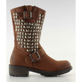 Bottes motardes B025-2 camel brun multicolore