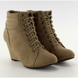 Bottes à lacets compensées LL1278 kaki