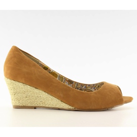 Espadrilles compensées Ls-141 camel brun