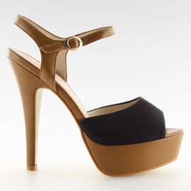 VB33050 Negro talons hauts noir brun