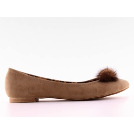 Ballerines décorées de fourrure 11120-20 brun