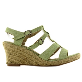 Espadrilles compensées vertes HL201211