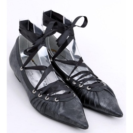 Ballerines avec ruban autour de la cheville 391029-2 Noir le noir