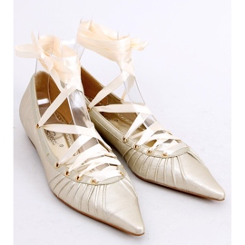Ballerines avec ruban autour de la cheville 391029-2 camel gris