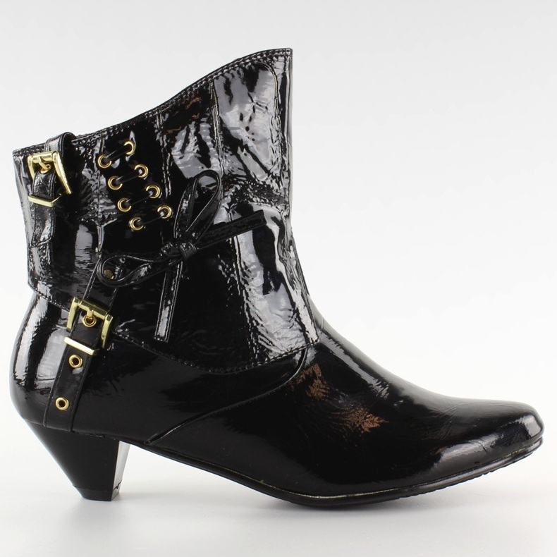 Bottes avec un noeud 5196-3V vernis noir le noir