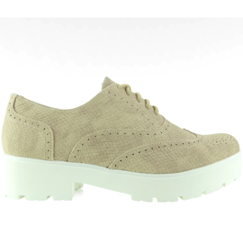 Mocassins semelles hautes LBS1203 beige