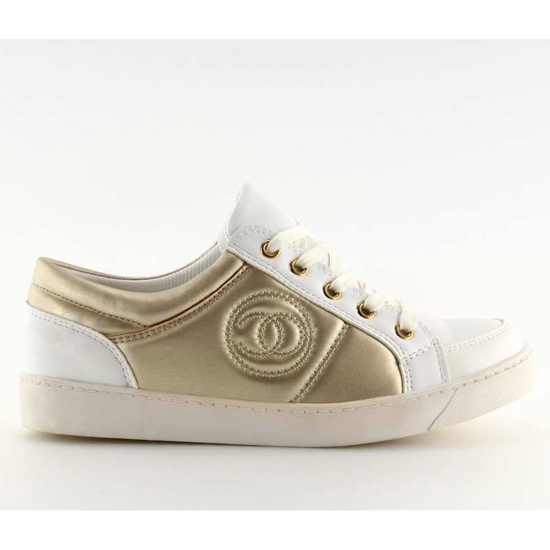 Chanelki sneakers Y612-41 Blanc blanc et or blanche jaune